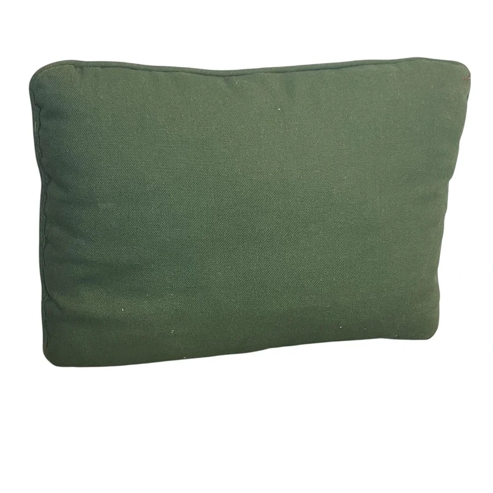Christmas Tapestry Accent Pillow 8x12 Ho Ho Ho Ornament Green‎ Maroon Festive